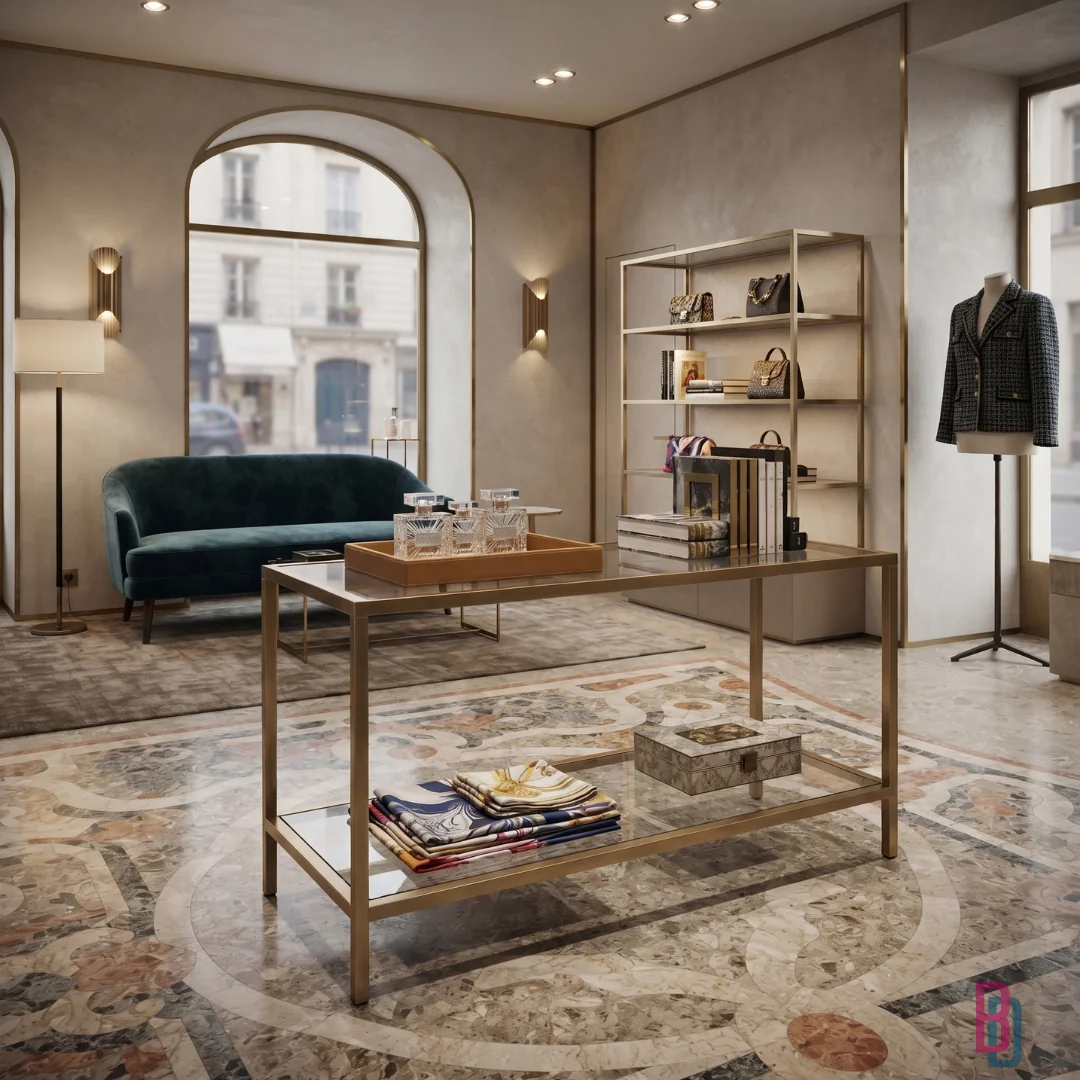 Banco Espositivo 2 Piani in Vetro ATELIER GOLD - immagine 2