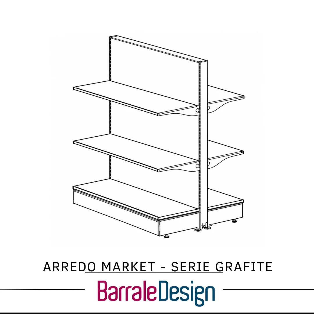 Arredo Market- Serie Grafite GONDOLA LEGNO - immagine 3