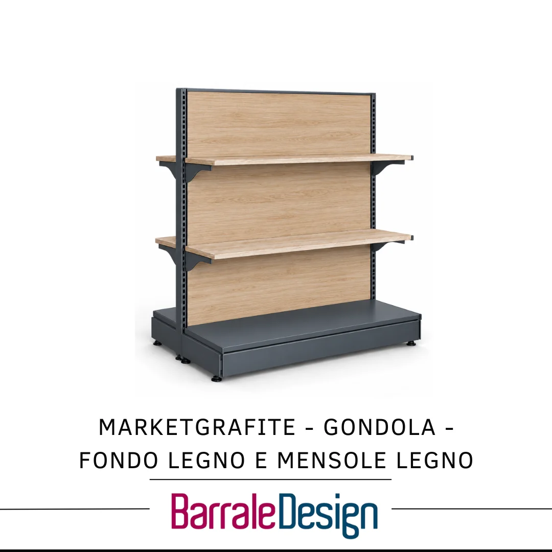 Arredo Market- Serie Grafite GONDOLA LEGNO - immagine 2
