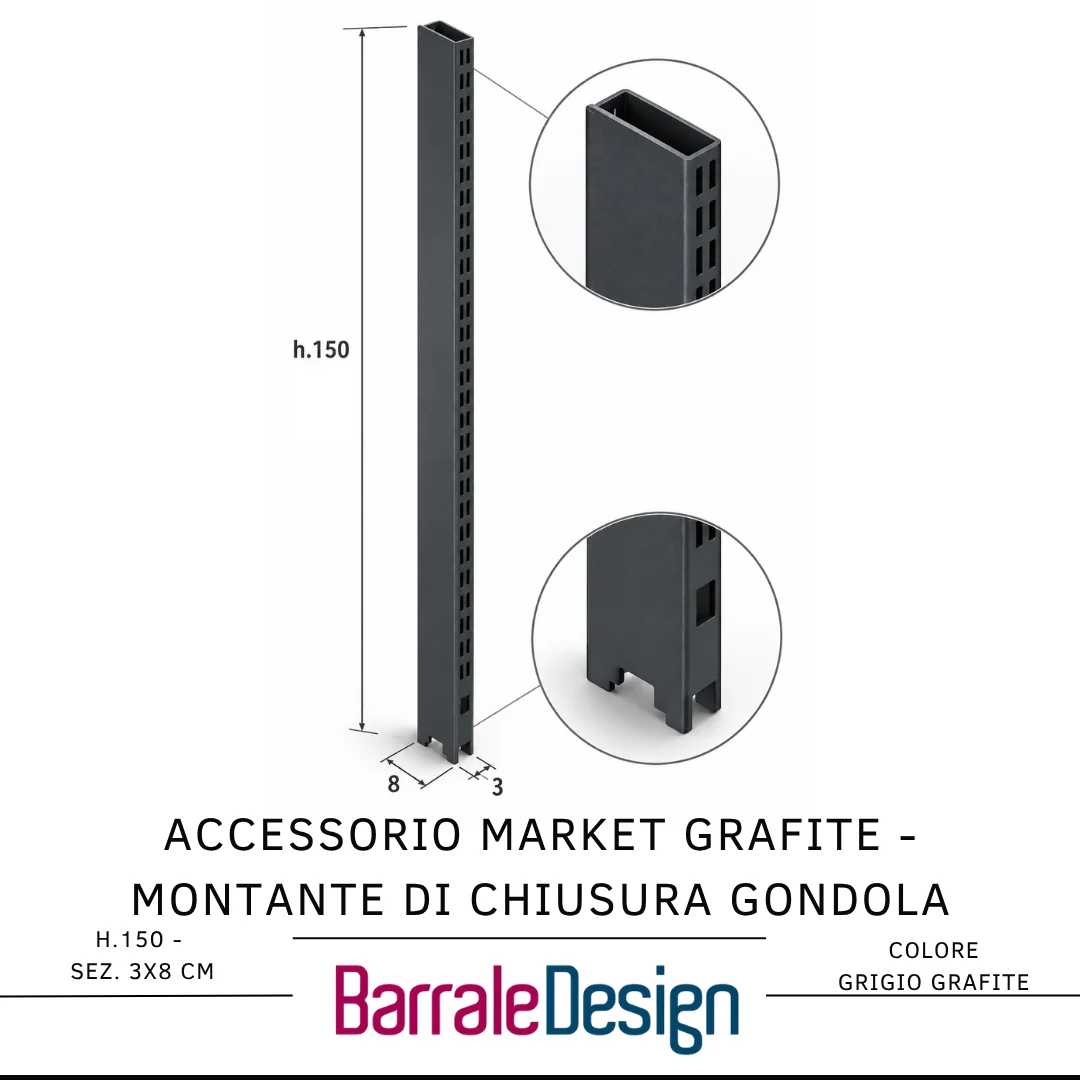 Accessorio Market Grafite - MONTANTE DI CHIUSURA GONDOLA - immagine 3