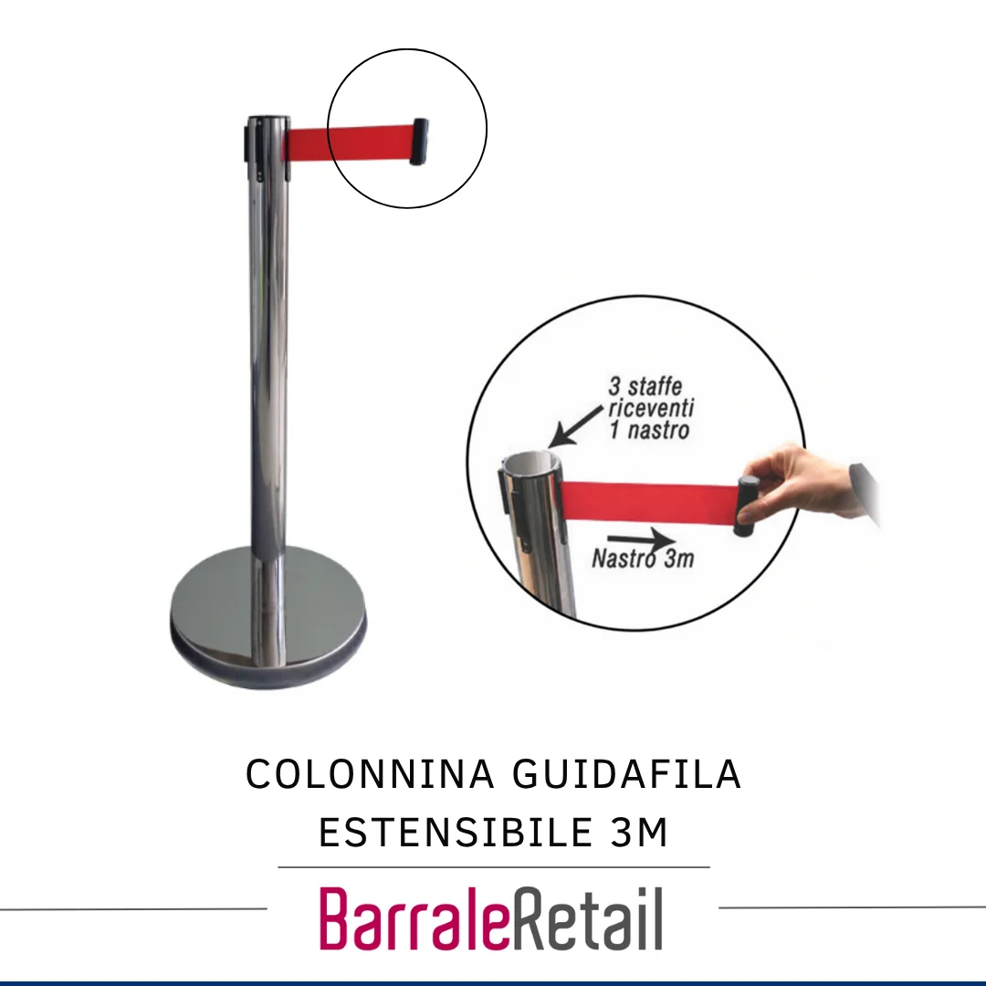Colonnina Guidafila Estensibile 3M &ndash; Gestione professionale di code e accessi - immagine 2