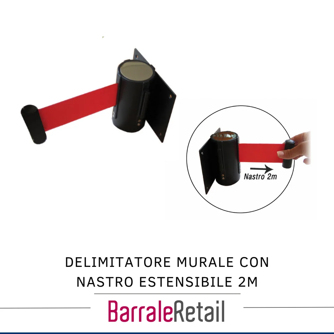 Delimitatore Murale con Nastro Estensibile 2M - immagine 2