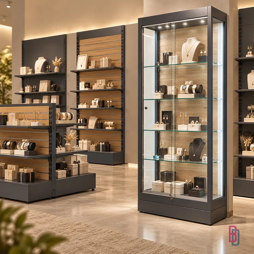 Vetrina Espositiva LED H220 Serie Grafite – Modulo in Vetro Temperato - immagine 11