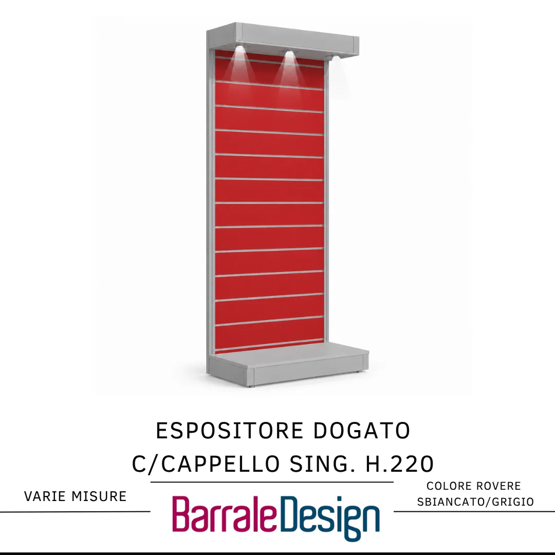 Espositore Dogato H220 con Cappello e Luci LED - immagine 3