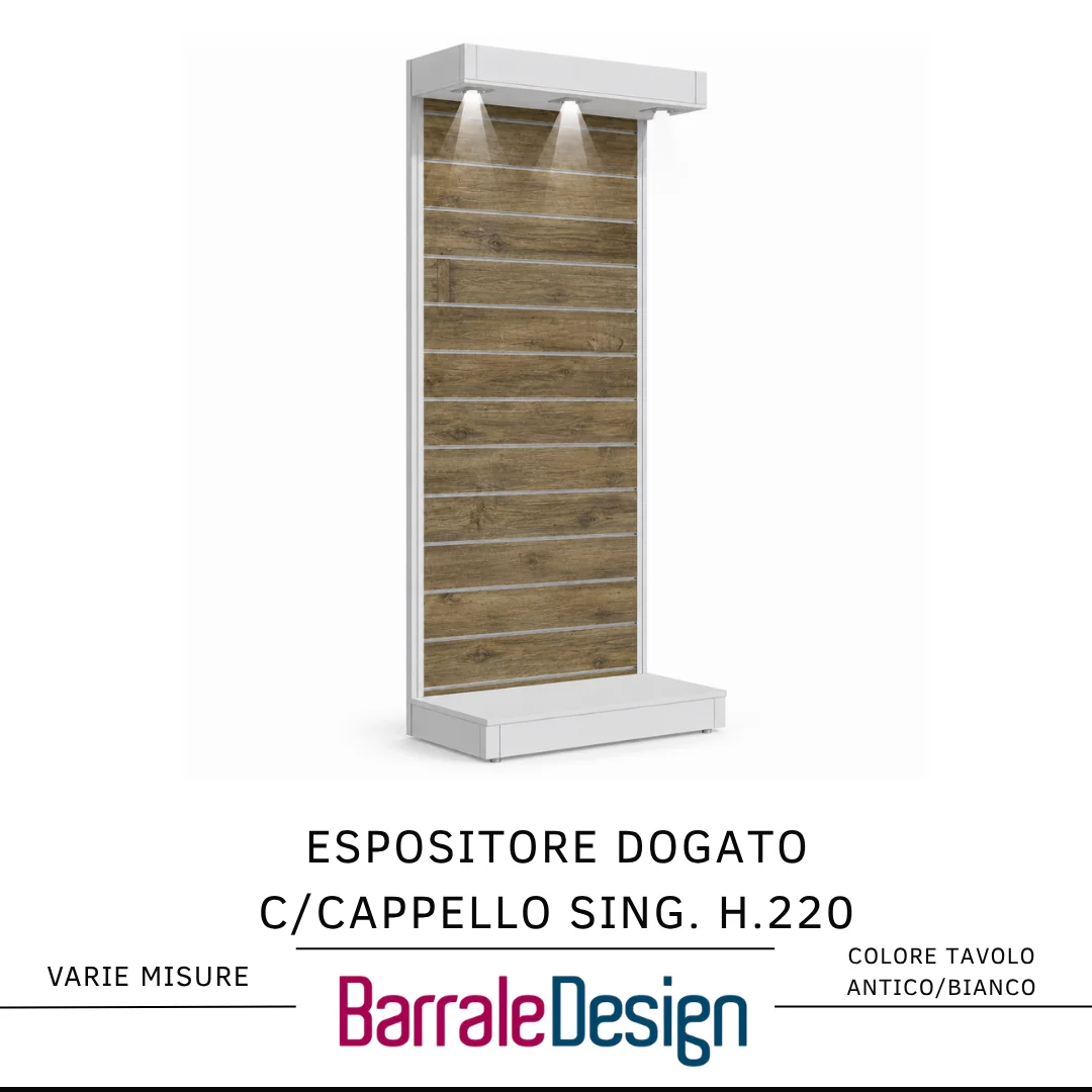 Espositore Dogato H220 con Cappello e Luci LED - immagine 26