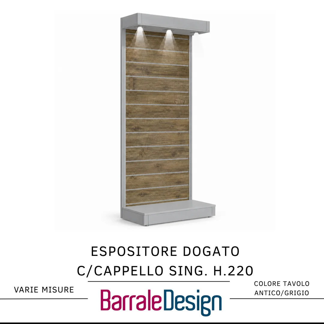 Espositore Dogato H220 con Cappello e Luci LED - immagine 27