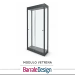 Vetrina Espositiva LED H220 Serie Grafite &ndash; Modulo in Vetro Temperato