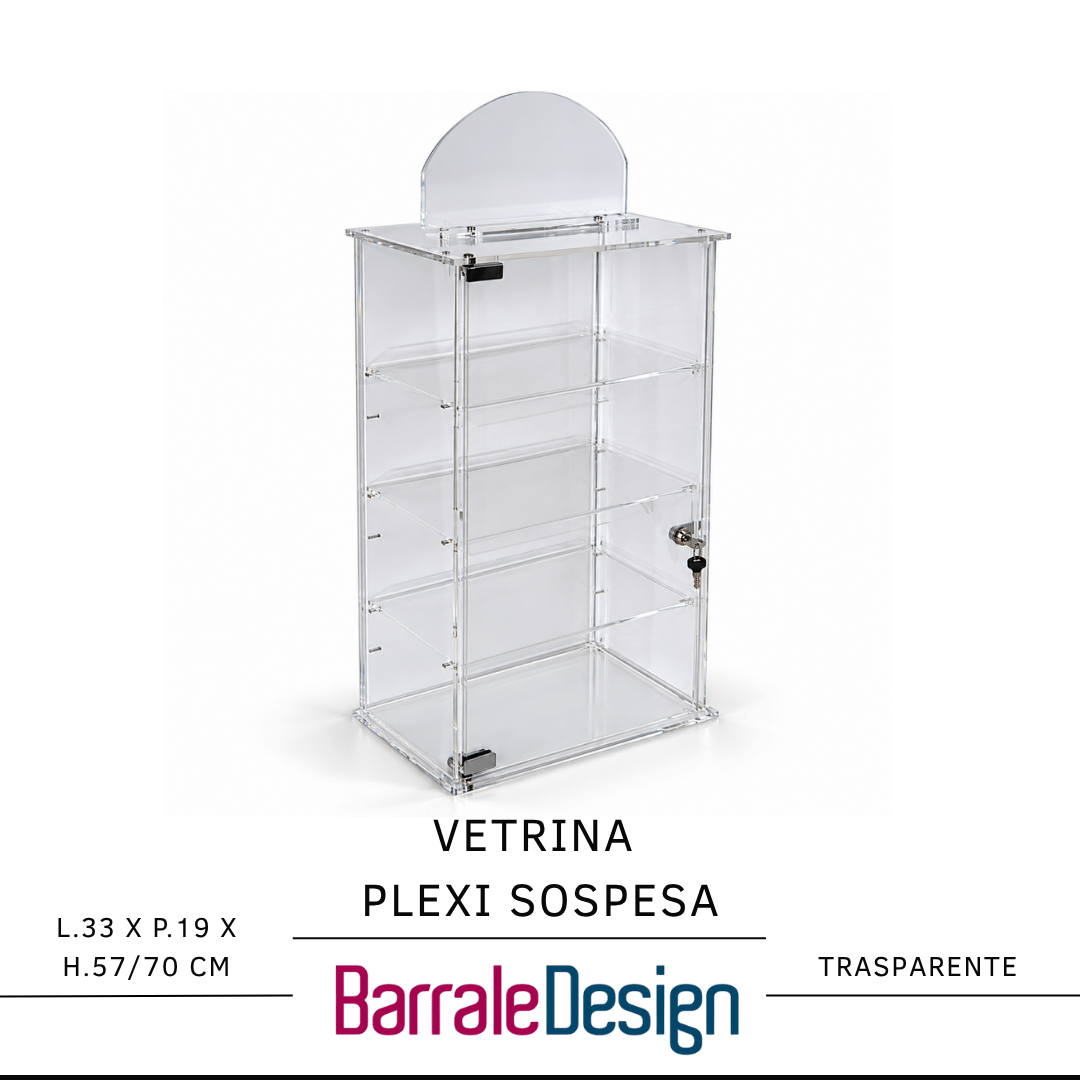 VETRINA PLEXI SOSPESO (3) Vetrina Plexi Sospesa H57/70 SISTEMA DOGATO - immagine 1